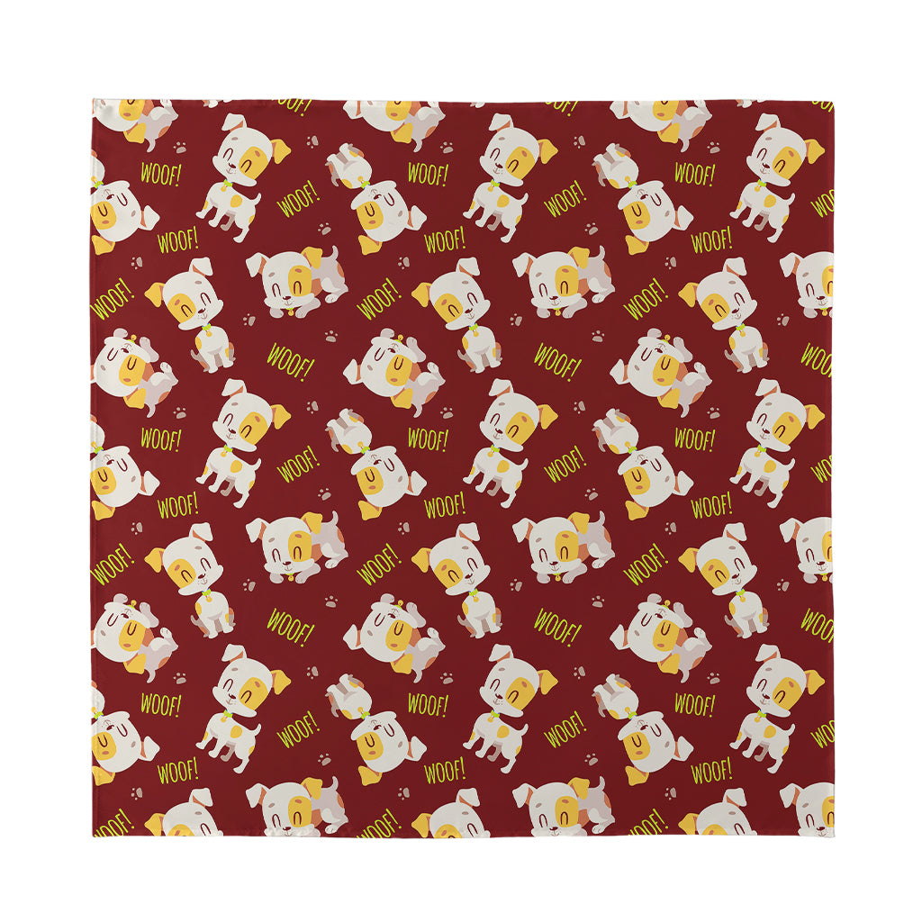 Happy Jack Russell Terrier Pattern Print Silk Bandana