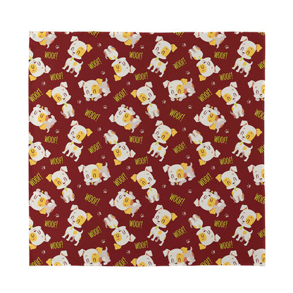 Happy Jack Russell Terrier Pattern Print Silk Bandana