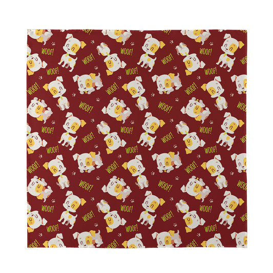 Happy Jack Russell Terrier Pattern Print Silk Bandana