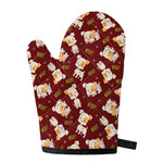 Happy Jack Russell Terrier Pattern Print Single Oven Mitt