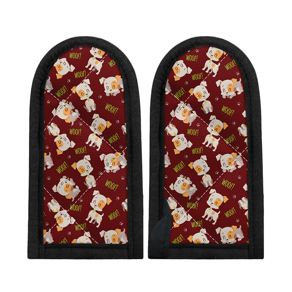 Happy Jack Russell Terrier Pattern Print Skillet Handle Cover