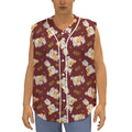 Happy Jack Russell Terrier Pattern Print Sleeveless Baseball Jersey