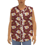 Happy Jack Russell Terrier Pattern Print Sleeveless Baseball Jersey