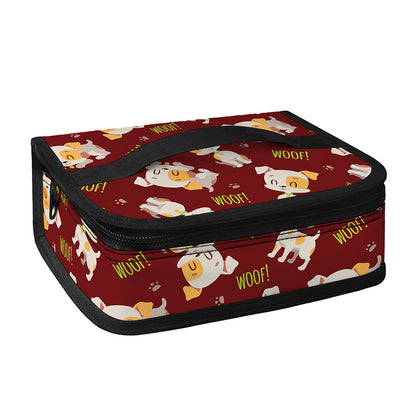 Happy Jack Russell Terrier Pattern Print Small Lunch Bag