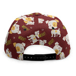 Happy Jack Russell Terrier Pattern Print Snapback Cap