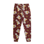 Happy Jack Russell Terrier Pattern Print Sweatpants