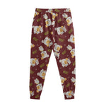 Happy Jack Russell Terrier Pattern Print Sweatpants