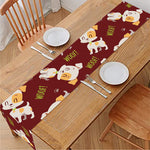 Happy Jack Russell Terrier Pattern Print Table Runner