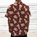 Happy Jack Russell Terrier Pattern Print Textured Short Sleeve Shirt