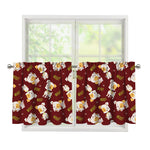 Happy Jack Russell Terrier Pattern Print Tier Curtains