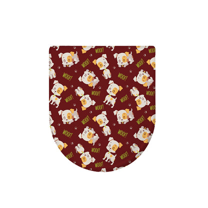 Happy Jack Russell Terrier Pattern Print Toilet Lid Cover