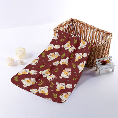 Happy Jack Russell Terrier Pattern Print Towel