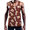 Happy Jack Russell Terrier Pattern Print Men's Workout Tank Top