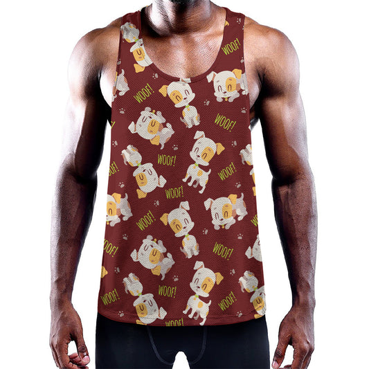 Happy Jack Russell Terrier Pattern Print Training Tank Top