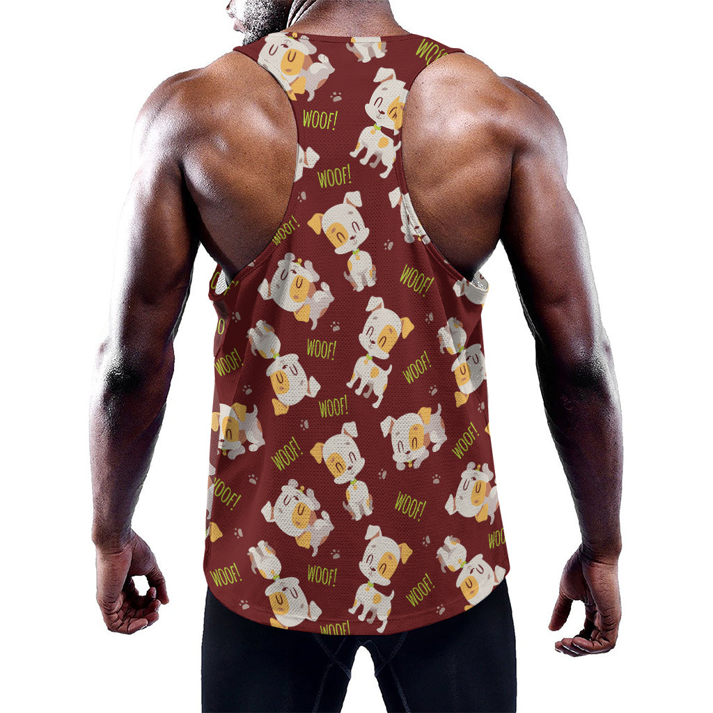 Happy Jack Russell Terrier Pattern Print Training Tank Top