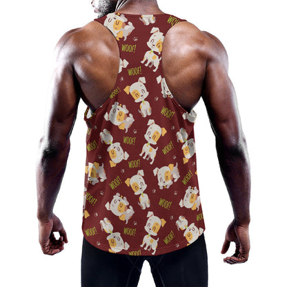 Happy Jack Russell Terrier Pattern Print Training Tank Top