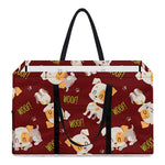 Happy Jack Russell Terrier Pattern Print Utility Tote Bag