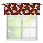 Happy Jack Russell Terrier Pattern Print Window Valance