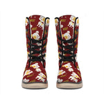 Happy Jack Russell Terrier Pattern Print Winter Boots