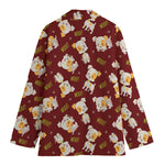 Happy Jack Russell Terrier Pattern Print Women's Blazer