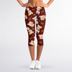 Happy Jack Russell Terrier Pattern Print Women's Capri Leggings