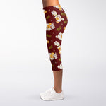 Happy Jack Russell Terrier Pattern Print Women's Capri Leggings