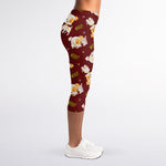 Happy Jack Russell Terrier Pattern Print Women's Capri Leggings