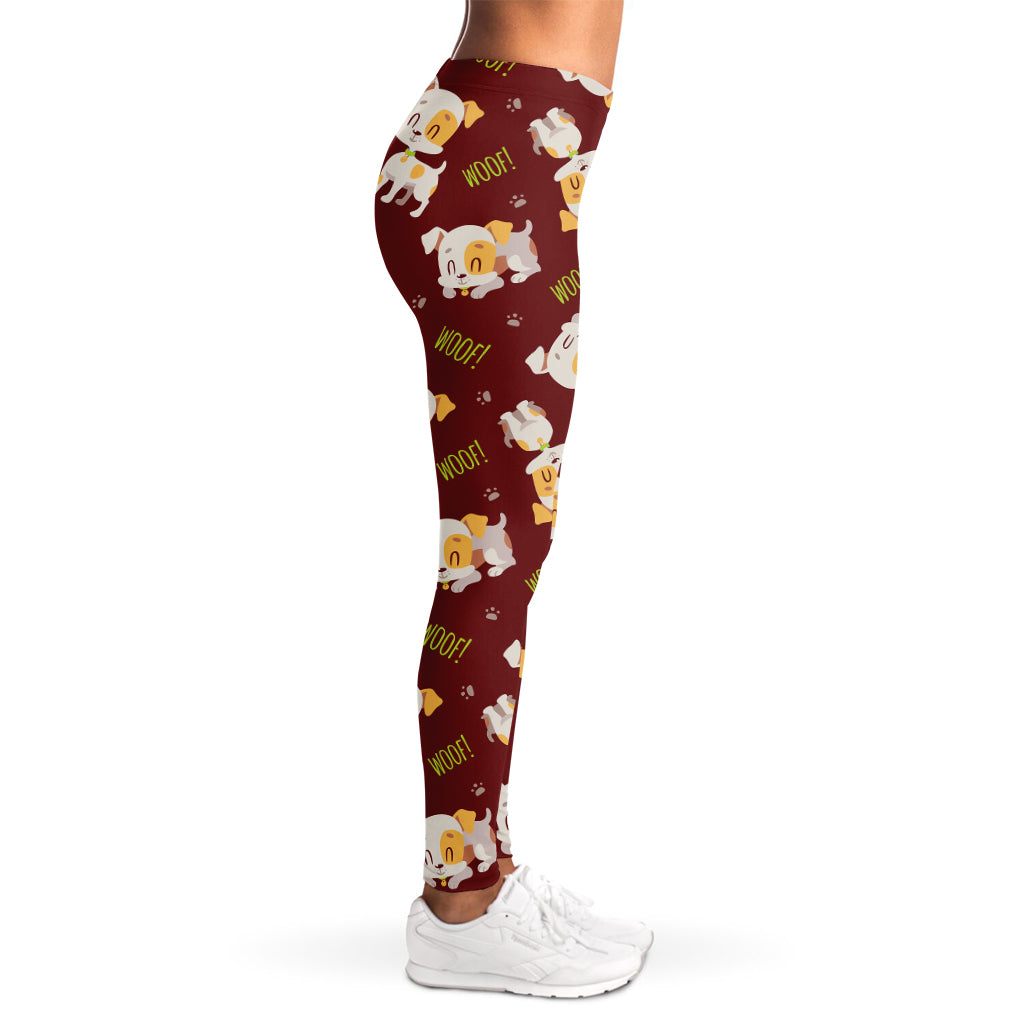 Happy Jack Russell Terrier Pattern Print Women's Leggings