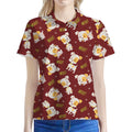 Happy Jack Russell Terrier Pattern Print Women's Polo Shirt