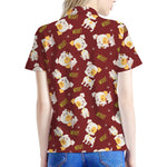 Happy Jack Russell Terrier Pattern Print Women's Polo Shirt