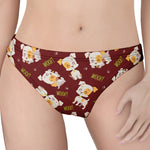 Happy Jack Russell Terrier Pattern Print Women's Thong