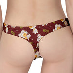 Happy Jack Russell Terrier Pattern Print Women's Thong