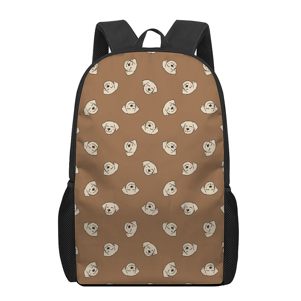 Happy Labrador Retriever Pattern Print 17 Inch Backpack