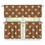 Happy Labrador Retriever Pattern Print 3 Piece Kitchen Curtains