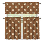 Happy Labrador Retriever Pattern Print 3 Piece Kitchen Curtains