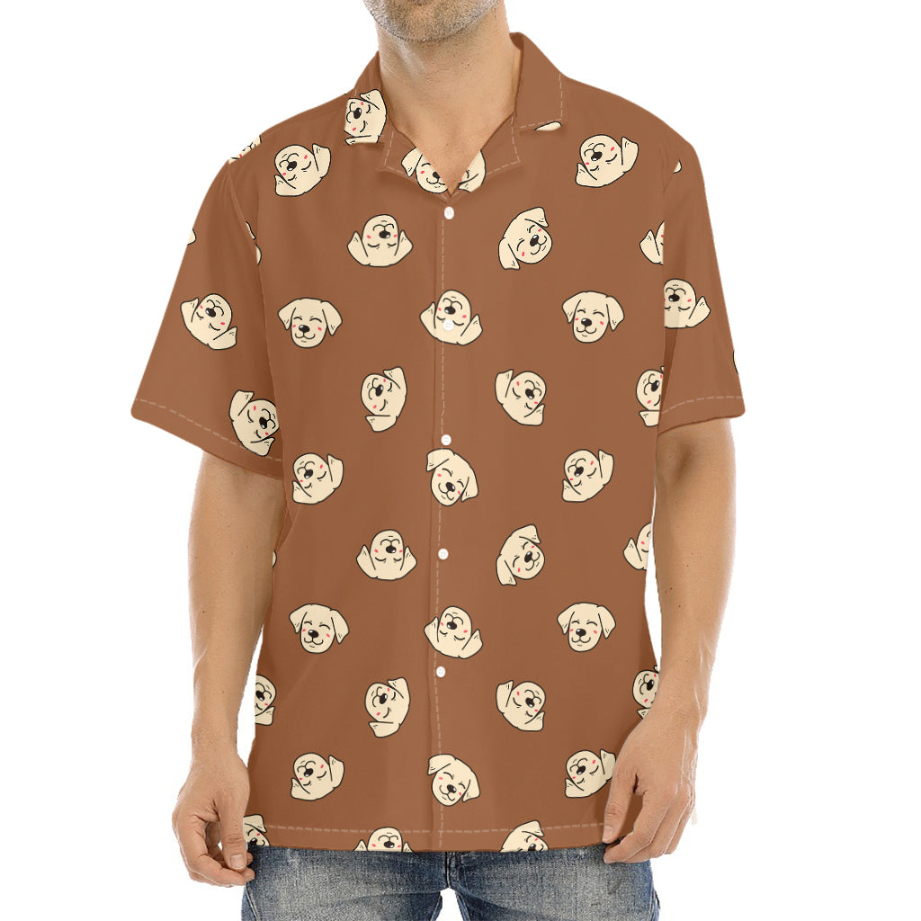 Happy Labrador Retriever Pattern Print Aloha Shirt