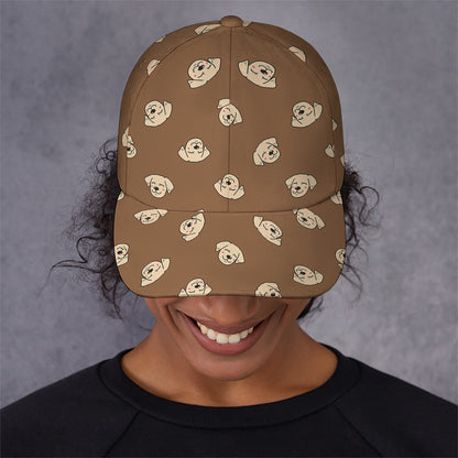 Happy Labrador Retriever Pattern Print Baseball Cap