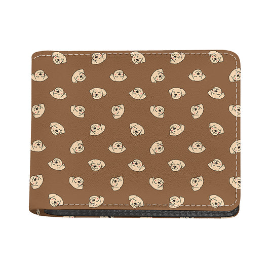 Happy Labrador Retriever Pattern Print Bifold Wallet