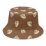 Happy Labrador Retriever Pattern Print Bucket Hat