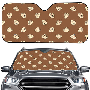 Happy Labrador Retriever Pattern Print Car Windshield Sun Shade