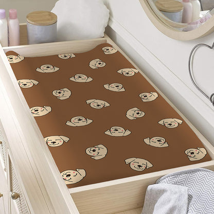 Happy Labrador Retriever Pattern Print Changing Pad Cover
