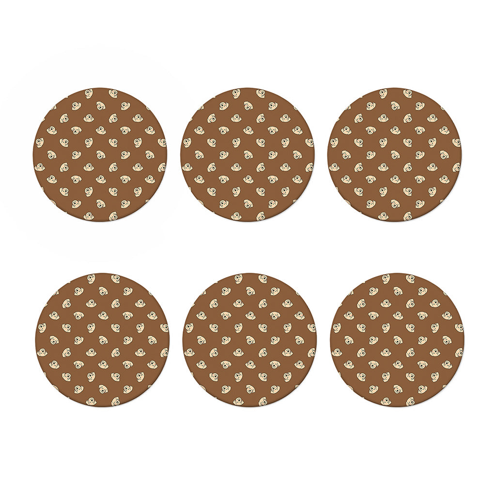 Happy Labrador Retriever Pattern Print Coaster Set