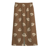 Happy Labrador Retriever Pattern Print Cotton Front Slit Maxi Skirt