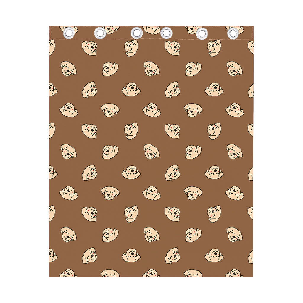 Happy Labrador Retriever Pattern Print Curtain