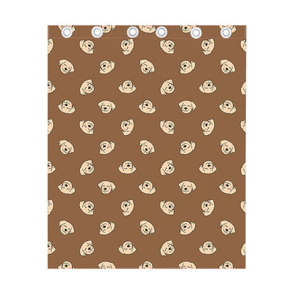 Happy Labrador Retriever Pattern Print Curtain