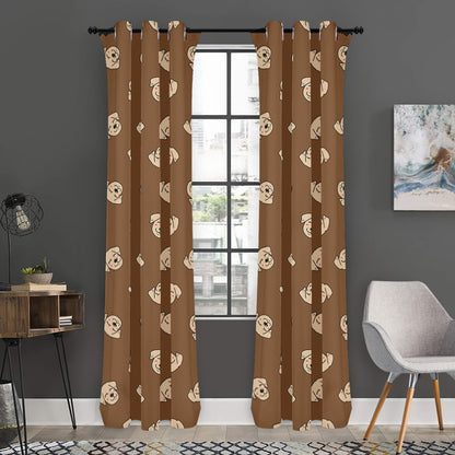 Happy Labrador Retriever Pattern Print Curtain