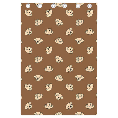 Happy Labrador Retriever Pattern Print Curtain
