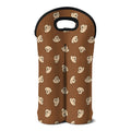 Happy Labrador Retriever Pattern Print Double Neoprene Wine Tote