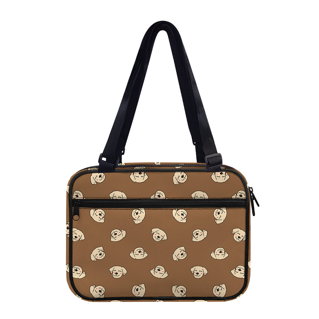 Happy Labrador Retriever Pattern Print Double Strap Bible Bag