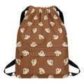 Happy Labrador Retriever Pattern Print Drawstring Backpack